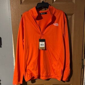 NWT The North Face Bright Orange Half-Zip Pullover